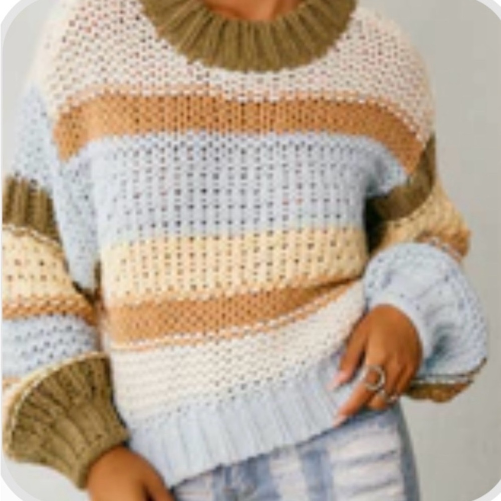 Miss Lola Pastel Striped Knit Sweater - Picture 6 of 6